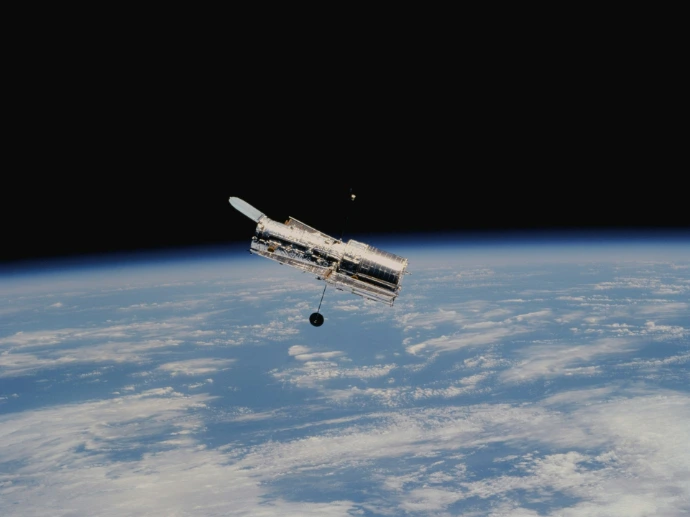 Hubble Space Telescope above earth's atmosphere